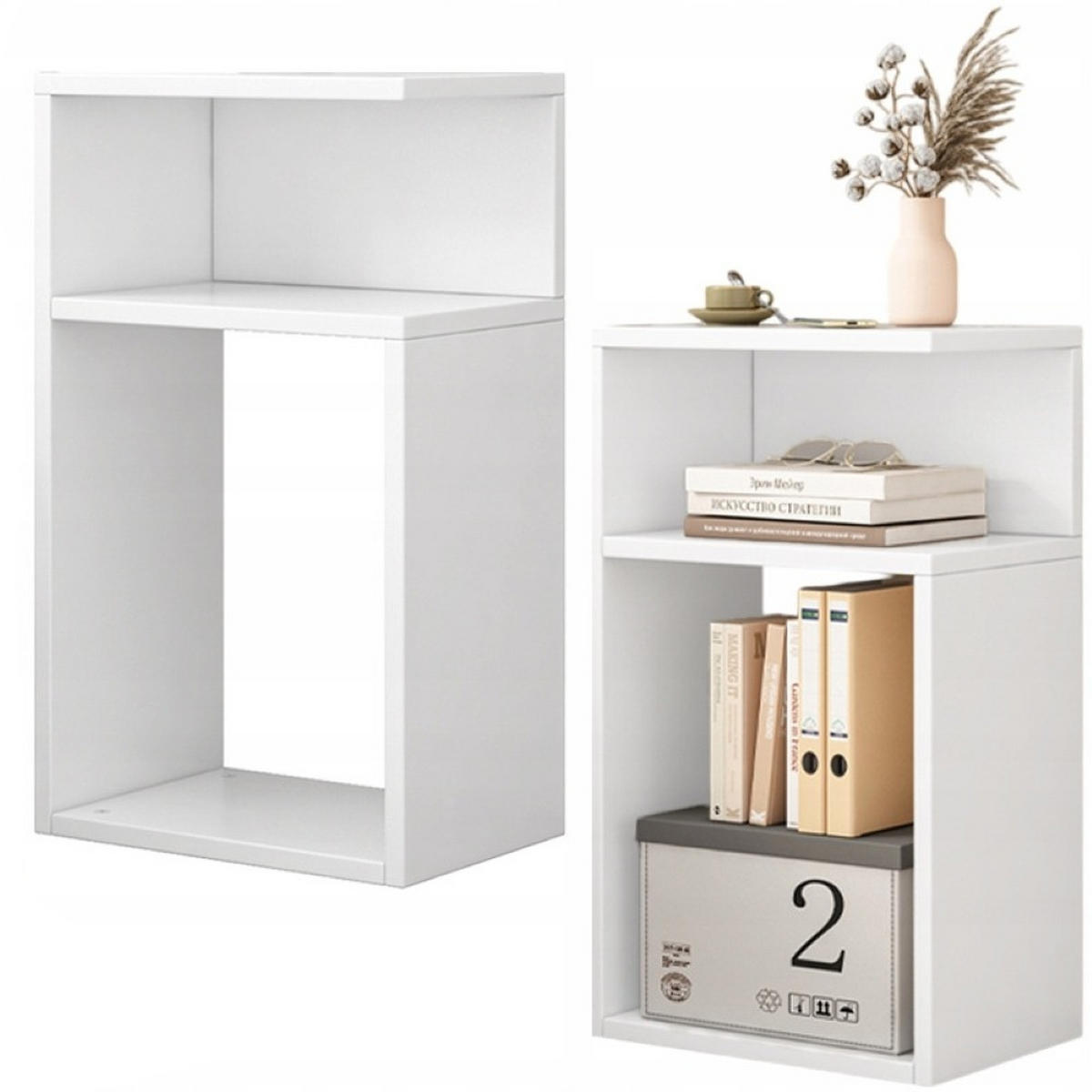 NACHTTISCH / Beistelltisch – Modernes Design für Schlafzimmer und Wohnzimmer - Weiß, Holzwerkstoff (30/50/20cm)