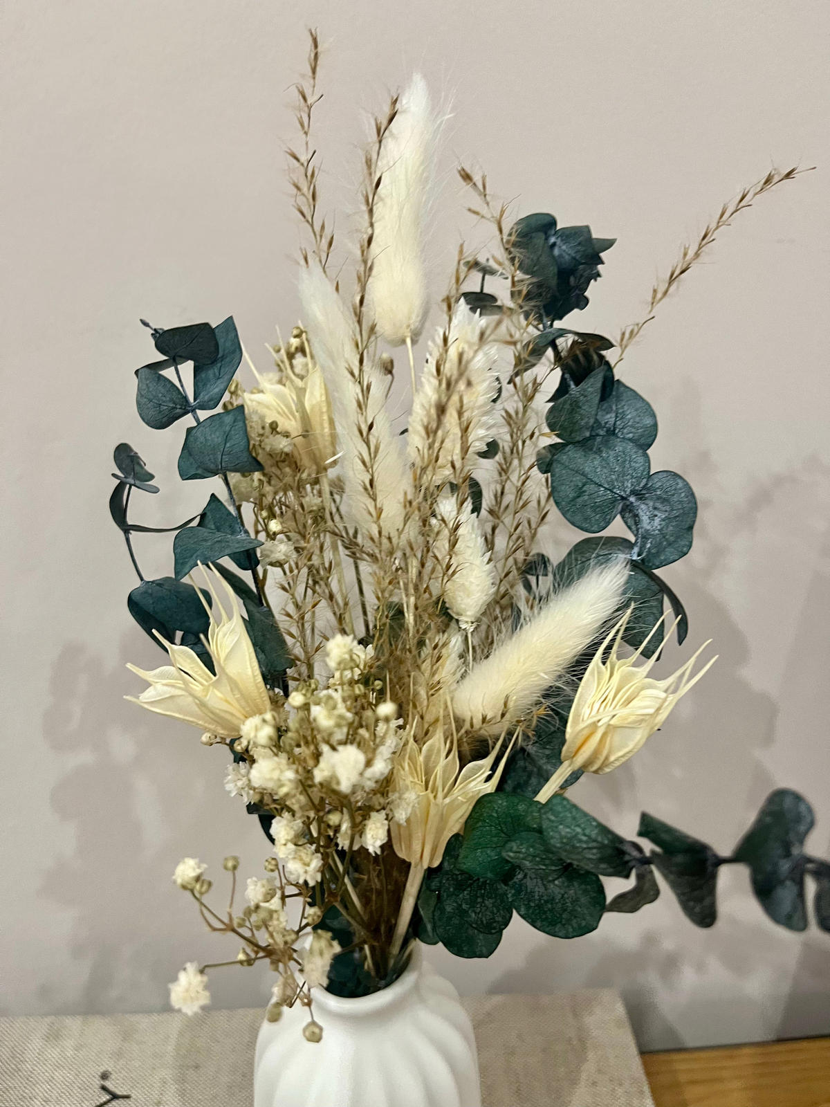 TROCKENBLUMENSTRAUSS Mini Greeny - grün - Grün, Naturmaterialien (30cm) - Lykke & You