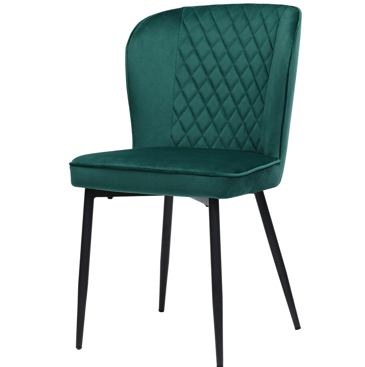 ESSZIMMERSTUHL Samt Green mit Metallgestell - Grün, Metall (43/86/47.1cm) - Meubliv
