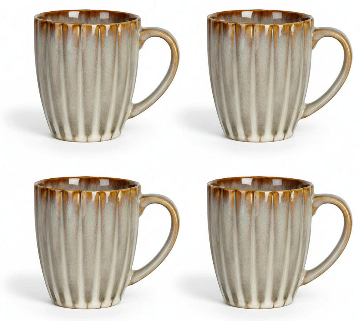 GESCHIRRSET4 PERSONEN Astera Pearl 16-teiliges GESCHIRRSETfür 4 Personen – 4 Speiseteller, 4 FRÜHSTÜCKTELLER, 4 SCHÜSSELN und 4 Becher - Beige, Keramik (2/2/1cm) - Cosy & Trendy