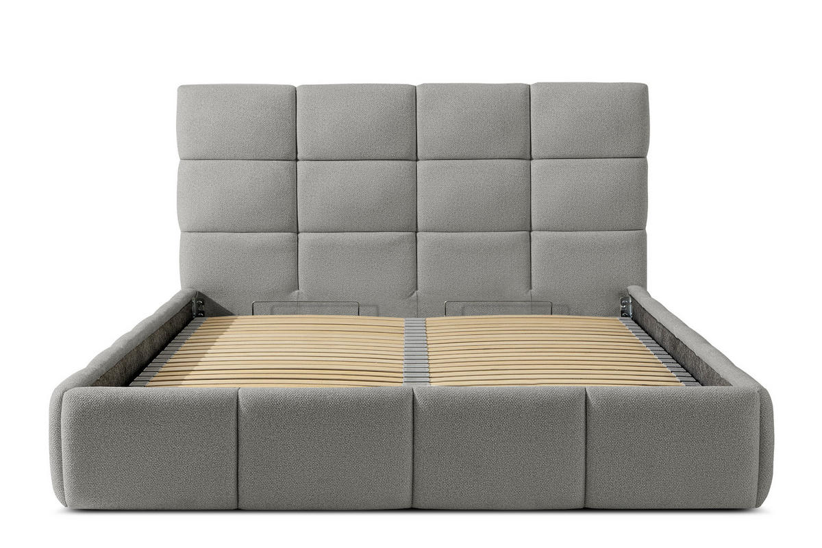 POLSTERBETT ALTOS Bouclé, grau - Grau, Holz/Holzwerkstoff (160/200cm) - KONSIMO®