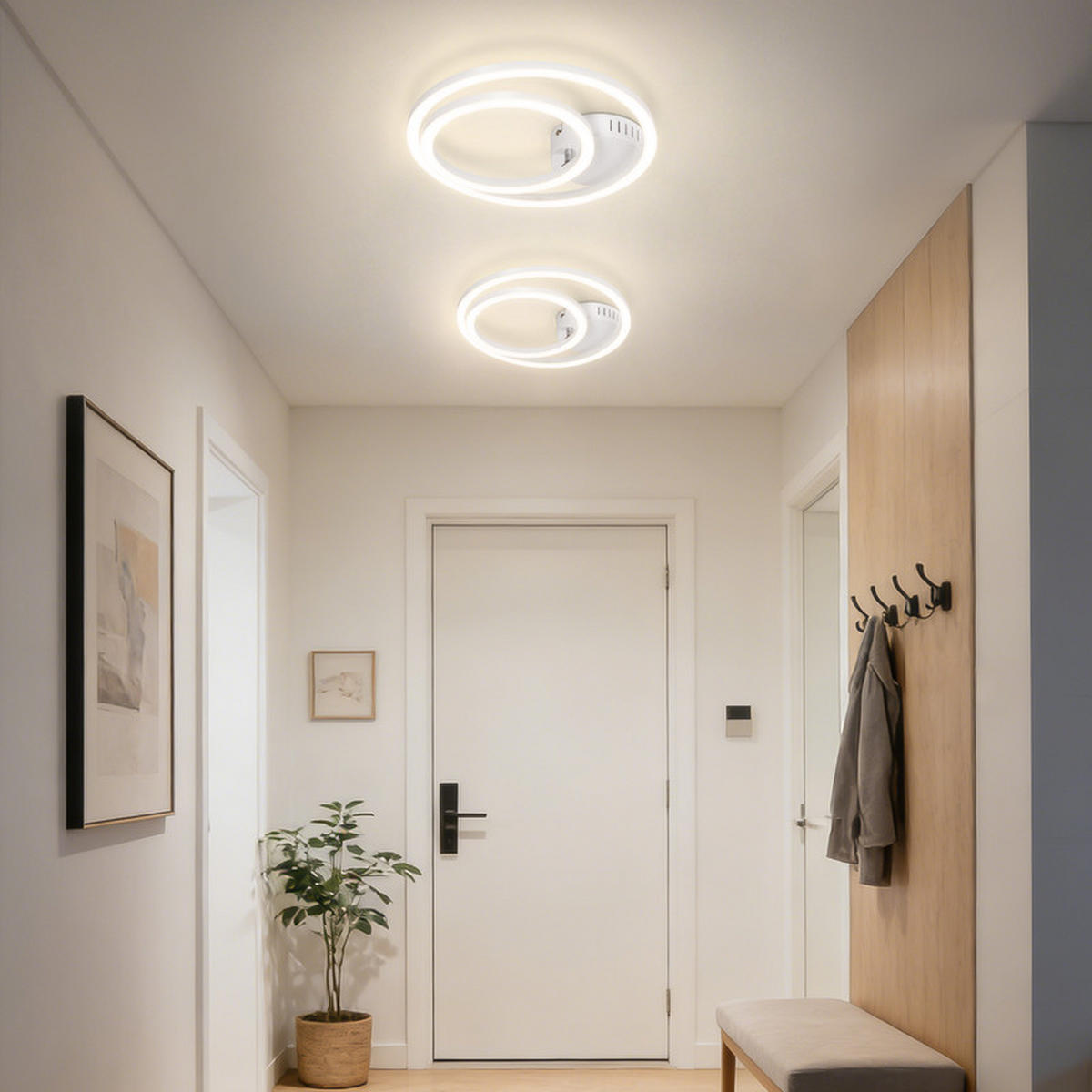 LED stropní svítidlo 30/40,5/6,7 cm - bílá, plast (40.5/30/6.7cm) - Nettlife
