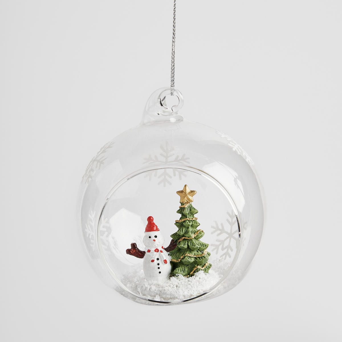 WEIHNACHTSKUGEL Glas GLIMMERO, Ø80 mm, Transparent, Christbaumkugeln, Weihnachtsdeko Xmas, Christmas Deko - Weiß, Glas (8/8/8cm) - home&you