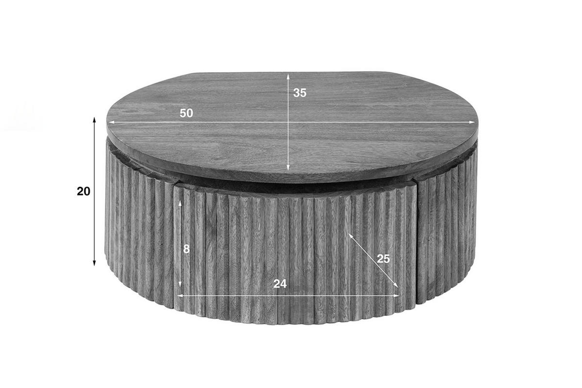 NACHTTISCH HEVE Holz Mango - Braun, Holz (50/20/35cm) - KAWOLA