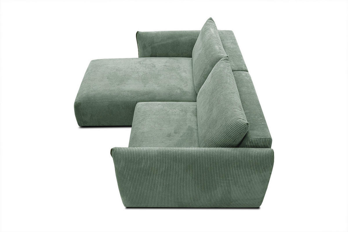 ECKSOFA TAUER 3-Sitzer, mintgrün - Schwarz/Mintgrün, Holzwerkstoff/Kunststoff (173/206cm) - Courtois Laville