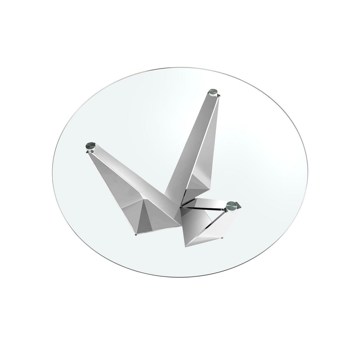 ESSTISCH Esstisch runde gehärtetes Glas aus verchromter Stahl Ø150/75 cm - Edelstahlfarben/Transparent, Glas/Metall (150/150/75cm) - ANGEL CERDA