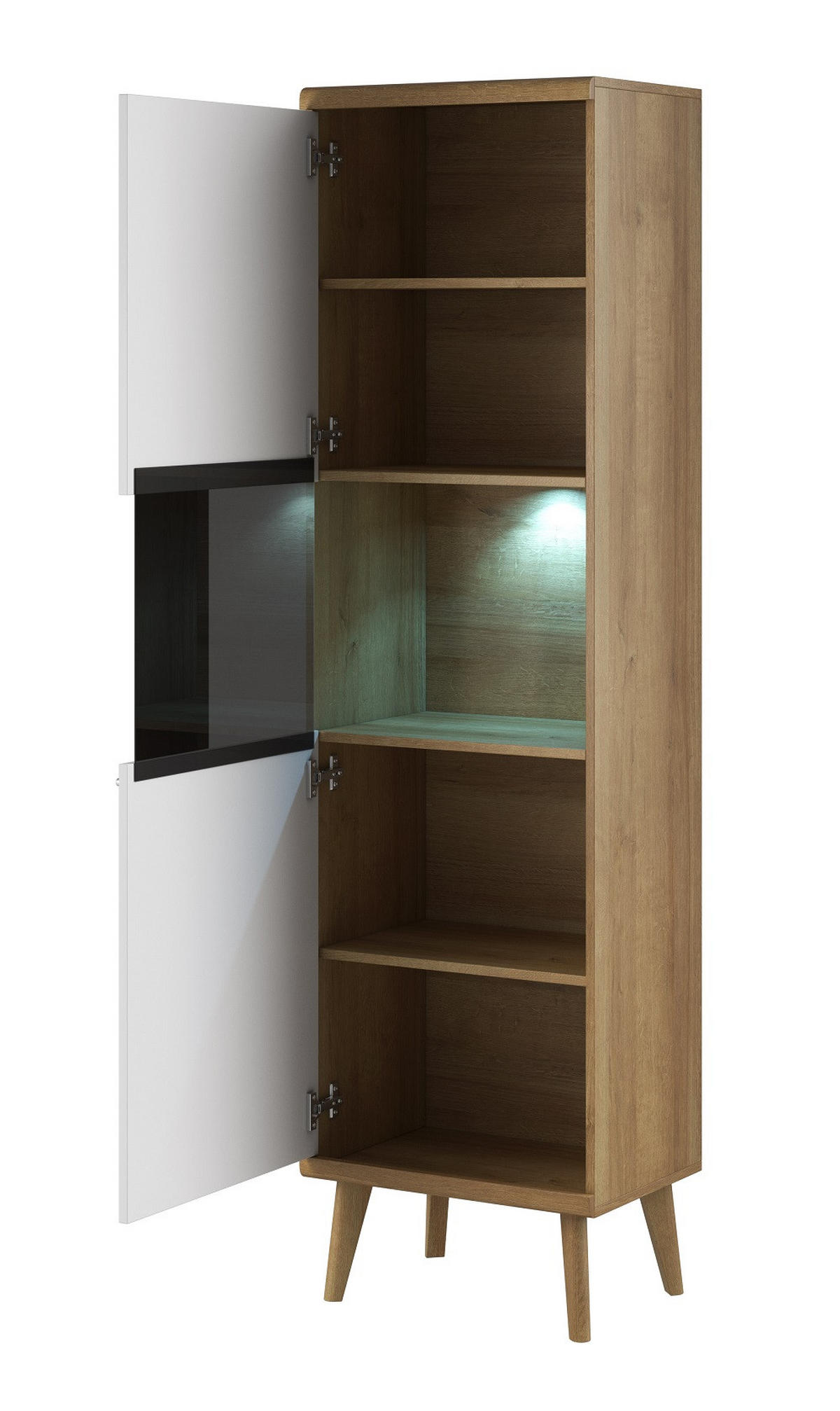 MÖBELWAND Weiß DRIMO Skandinavischer Stil LED Beleuchtung - Multicolor, Holzwerkstoff (300/197/40cm) - Sepro Meble