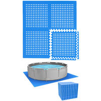 POOLMATTEN für 366 cm Pool - 52 EVA Matten 62 cm Blau - Blau, Kunststoff (62/62cm) - eyepower