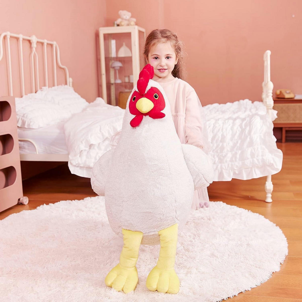 STOFFTIER Huhn 60 cm - Weiß, Textil (53/60cm)