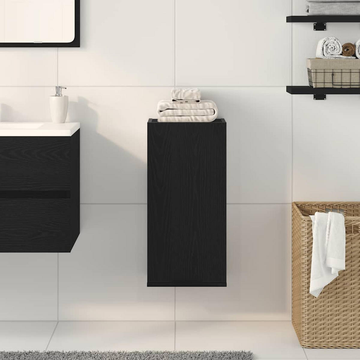 WANDSCHRANK Schwarze Eiche 32/20/67 Cm Holzwerkstoff - Schwarz, Holzwerkstoff (20/67/32cm) - vidaXL