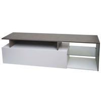 TV-RACK Beton Dekor, weiß - Weiß/Grau, Holz (170/47/40cm) - MCW
