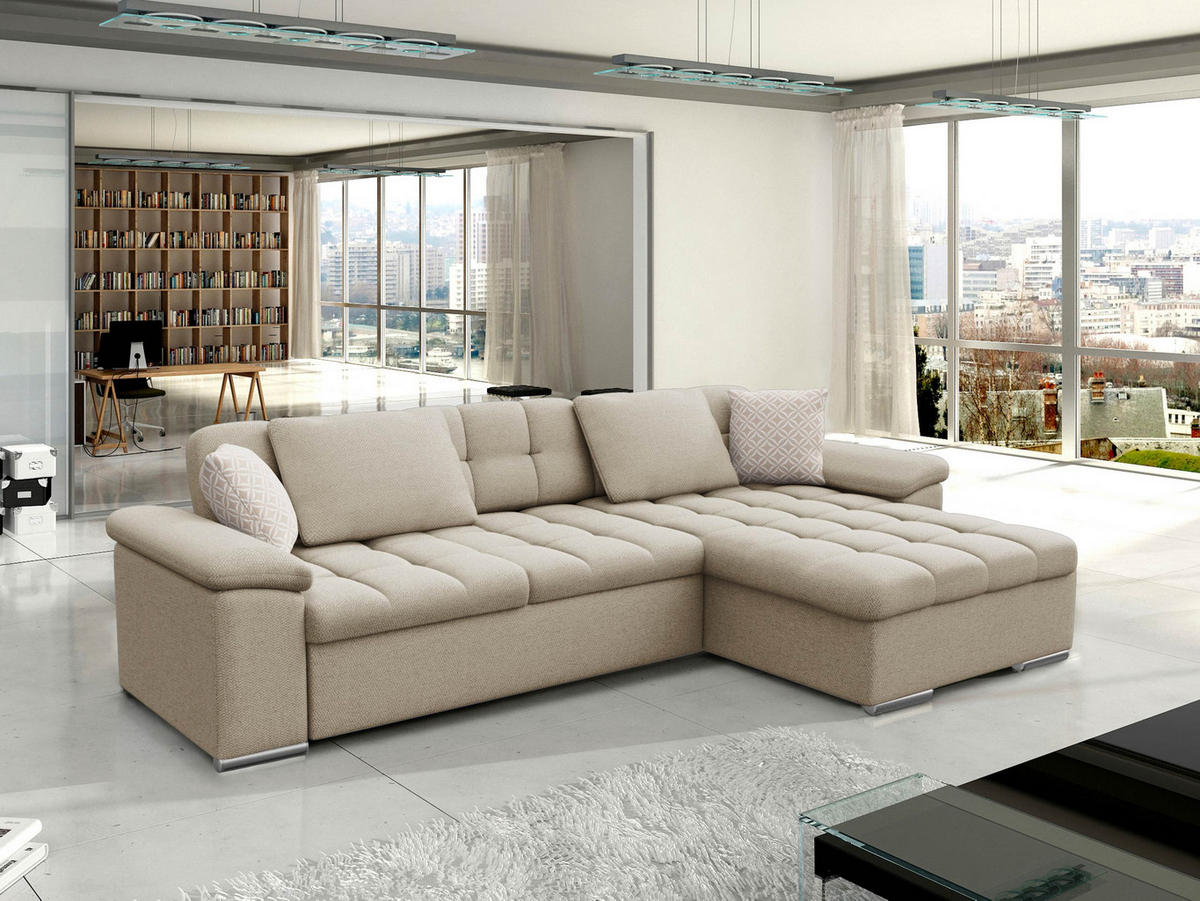 COLTAR Diana, Dreapta - crem, material textil/lemn (160/280cm) - MIRJAN24