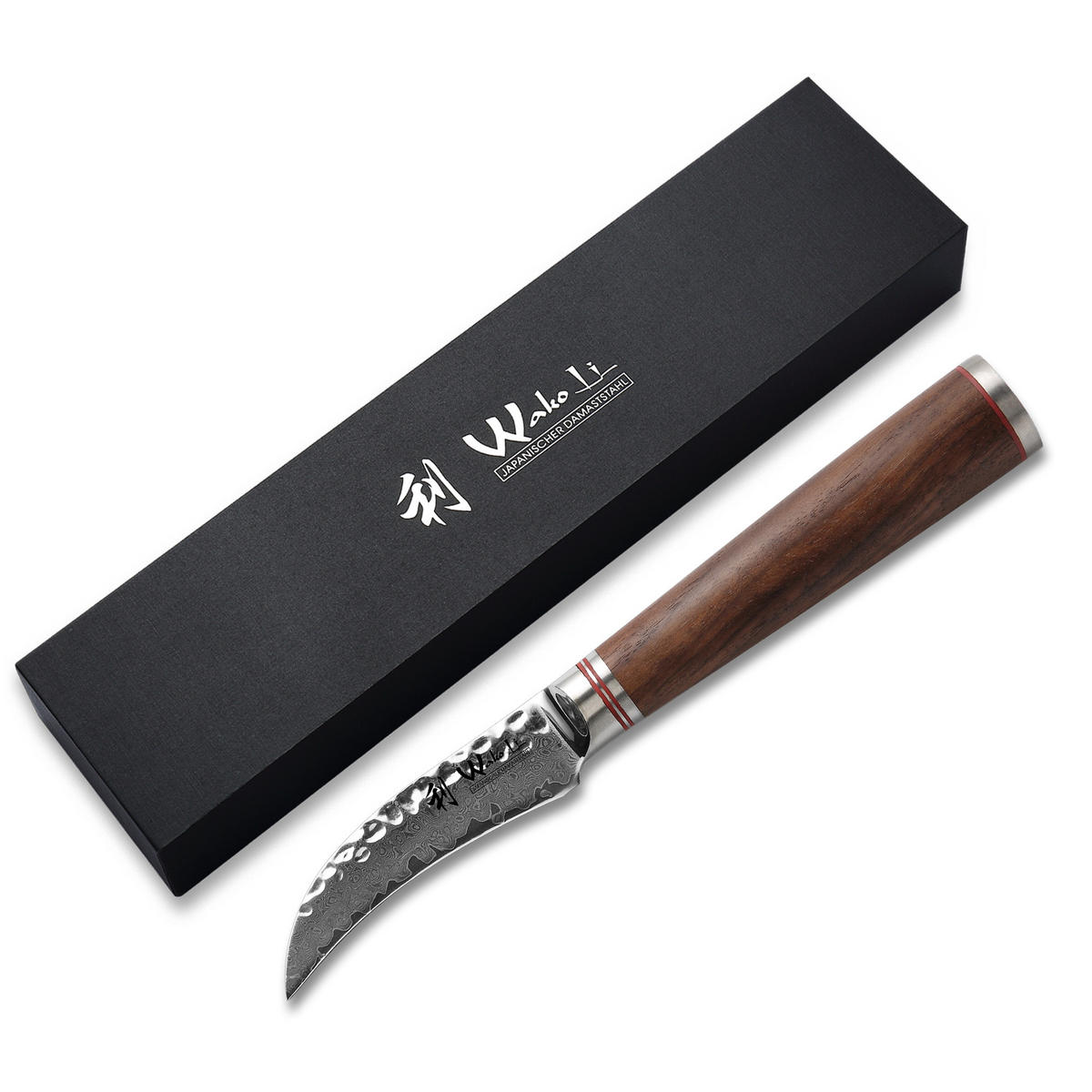 SCHÄLMESSER 8 cm - Nussbaumfarben, Holz/Metall (19cm) - Wakoli