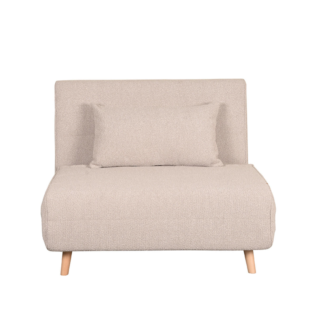SCHLAFSOFA Einzelbett Beige 90/101/81 cm - Eichefarben/Beige, Textil (101/81/90cm) - LABEL51