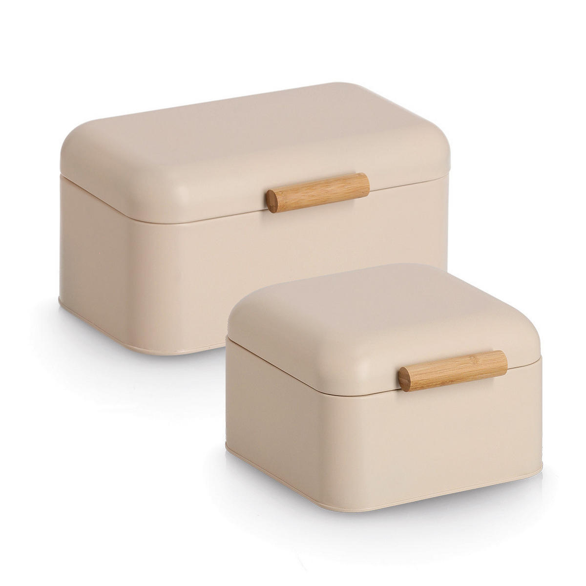 BROTKASTEN aus Metall 30,5/20,5/15,2 cm - Beige, Naturmaterialien (20.5/15.2/30.5cm) - ZELLER