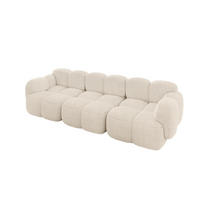 3-SITZER modulares Sofa Miko-S2 300x118x75 cm Beige Cord - Beige/Schwarz, Holzwerkstoff/Kunststoff (300/75/118cm) - ALTDECOR
