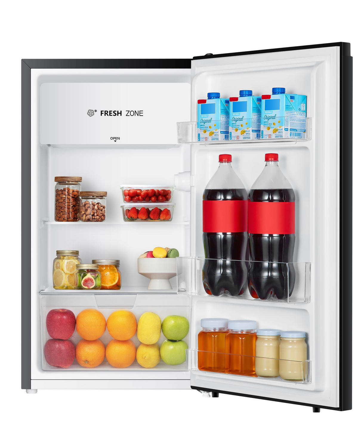 MINIKÜHLSCHRANK KHKS93EB schwarz 94 Liter LED - Schwarz, Kunststoff (47.5/84/45cm) - PKM