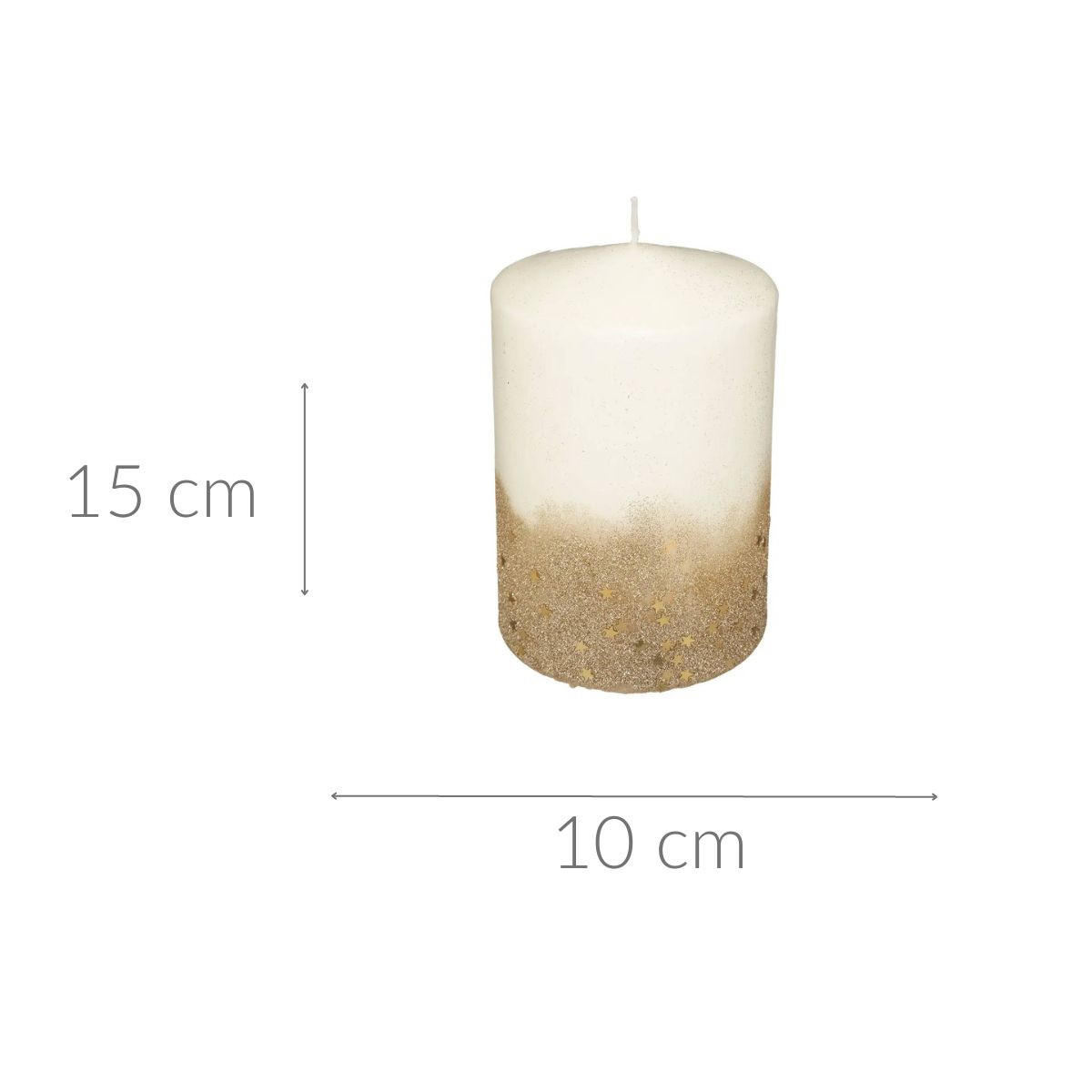 DEKOKERZE Gradient-Optik 10/10/15 cm - Weiß, Paraffin (10/15/10cm) - Atmosphera Createur d´interieur