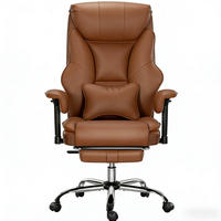 BÜROSTUHL in Braun 77x35,5x125,5 cm mit Fußstütze und verstellbarer Rückenlehne - Braun, Kunststoff (35.5/125.5/77cm) - IVMEU