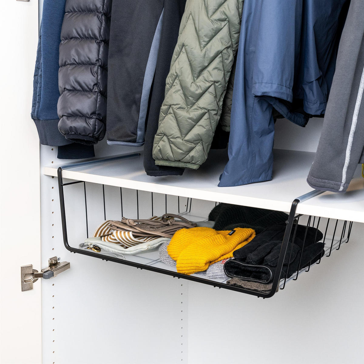 MAXI-SCHRANKKORB, schwarz - Schwarz, Metall (61/20/45.5cm) - eluno