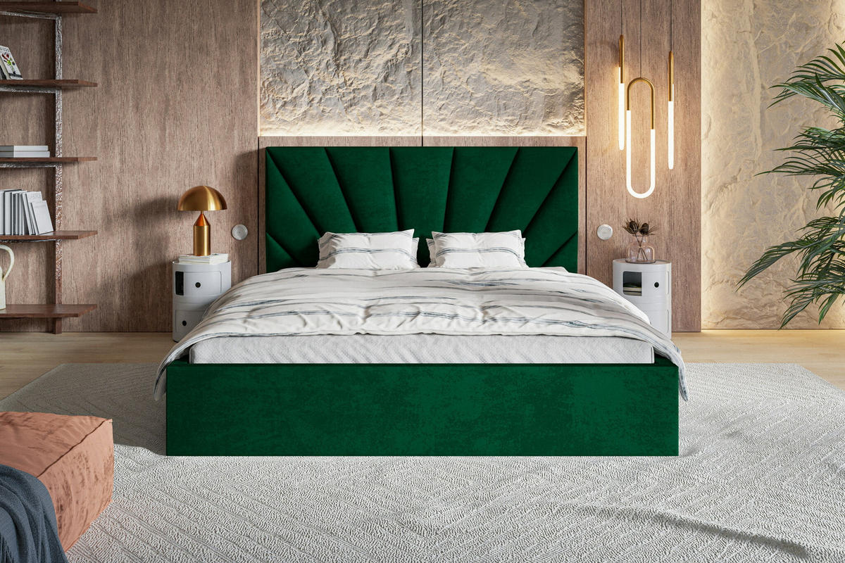 POLSTERBETT 160 x 200 cm Aris, Bettkasten, Lattenrost, Grün - Grün, Holz/Textil (160/200cm) - Emporius