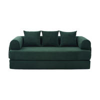SCHLAFSOFA 200/94/67 cm Smaragd mit Seitentaschen plus und 3 Kissen - Smaragdgrün, Textil (200/67/94cm) - Oxeza