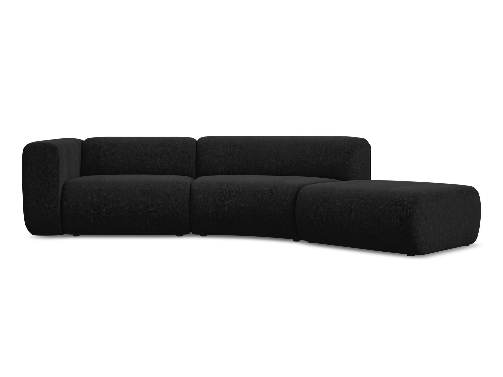 4-SITZER-SOFA Chenille Stoff Schwarz - Schwarz, Kunststoff/Textil (335/70/166cm) - Makamii