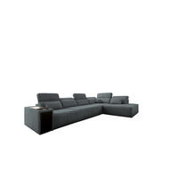 ECKSOFA L-Form Mindy XI Mit Schlaffunktion Und Verstellbarer Rückenlehne Stoff Verita Dunkelgrau Rechts - Dunkelgrau, Holz/Textil (350/230cm) - Kaiser Möbel