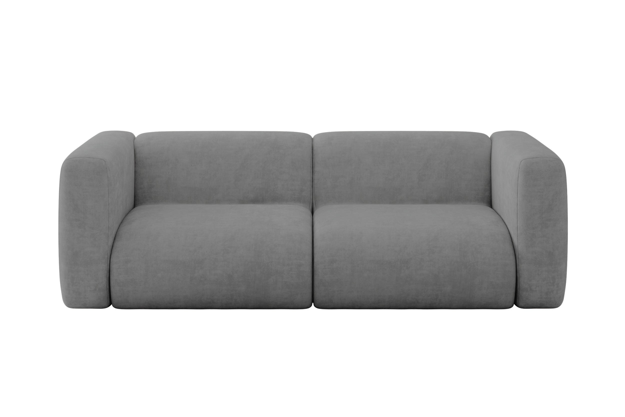 ALTDECOR MODULÁRNÍ pohovka MIRA-S1, 2místná, 228 × 89 × 70 cm, šedá, velur