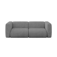 MODULARES Sofa 2-SITZER MIRA-S1 228x89x70 Grau cm Velours - Schieferfarben/Schwarz, Holzwerkstoff/Kunststoff (228/70/89cm) - ALTDECOR