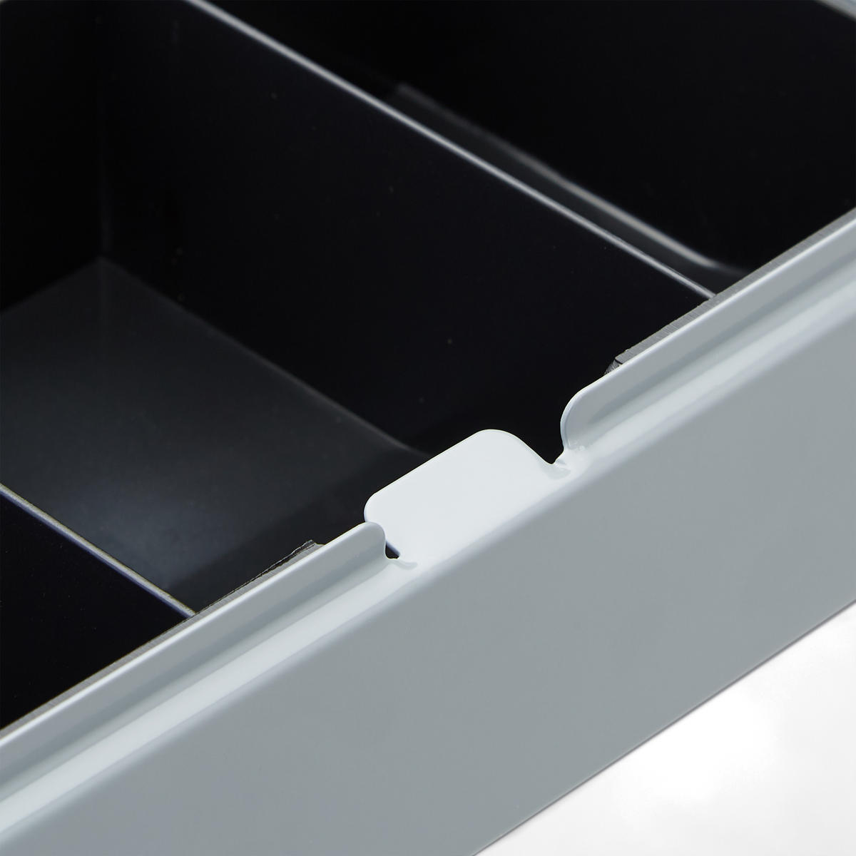 GELDKASSETTE - Grau, Kunststoff/Metall (17/5.5/17.5cm) - Relaxdays