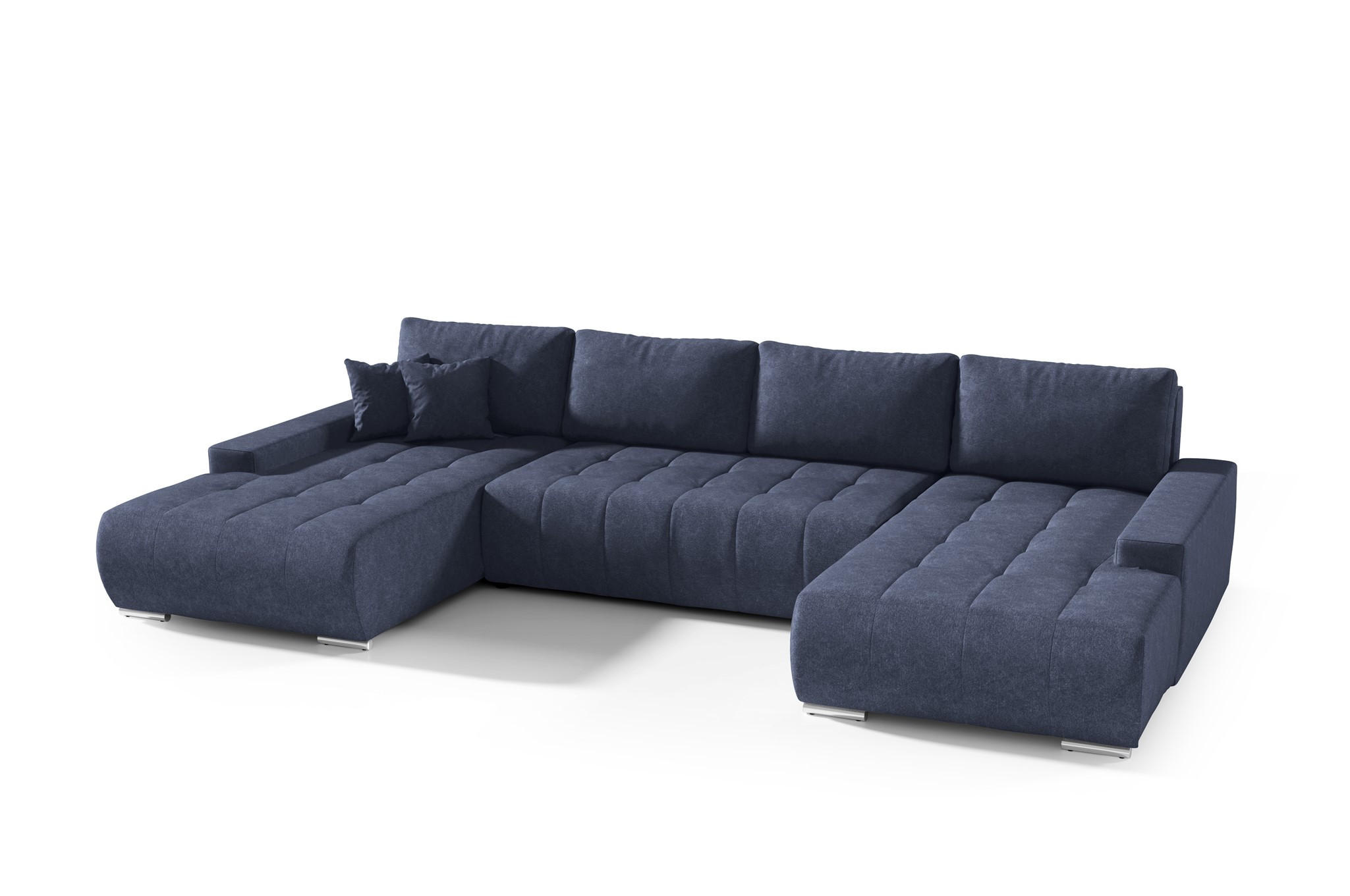 WOHNLANDSCHAFT Vogar In Aston - Dunkelblau, Holzwerkstoff/Textil (350/85/185cm) - Fun Möbel