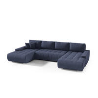 WOHNLANDSCHAFT Vogar In Aston - Dunkelblau, Holzwerkstoff/Textil (350/85/185cm) - Fun Möbel