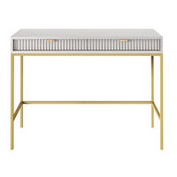 KONSOLENTISCH Vellore Grau mit goldenem Gestell 104 cm - Grau, Holzwerkstoff/Metall (50/104/77cm) - Selsey