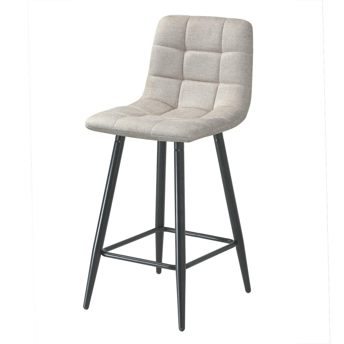 2ER-SET gepolsterter Hocker aus meliertem Stoff 42/94/51 cm - Beige, Textil (42/94/49cm) - Calicosy