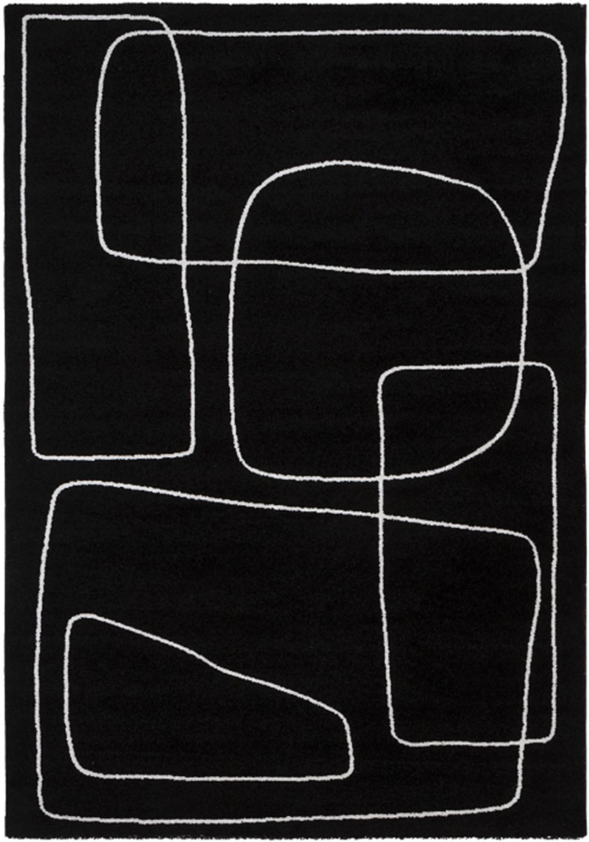 TEPPICH modern Flachgewebe STUDIO Schwarz 200 x 290 cm - Schwarz, Textil (200/290cm) - Novatrend