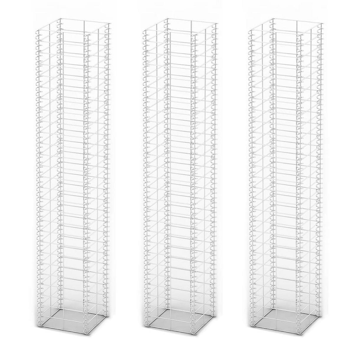 GABIONEN-SET 3-teilig Verzinkter Draht 25/25/150 Cm - Silberfarben, Metall (25/150cm) - vidaXL