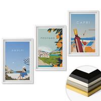 WANDBILDER 3er-Set - 40x60 cm Weißer Rahmen - Amalfi, Positano und Capri - Weiß, Kunststoff (40/60cm) - ArtPrintCave