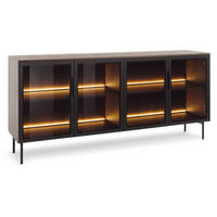 KOMMODE 182 cm Senzia mit LED, 4 Türen, Eiche Dunin - Eichefarben, Holz (182/83/39cm) - Emporius