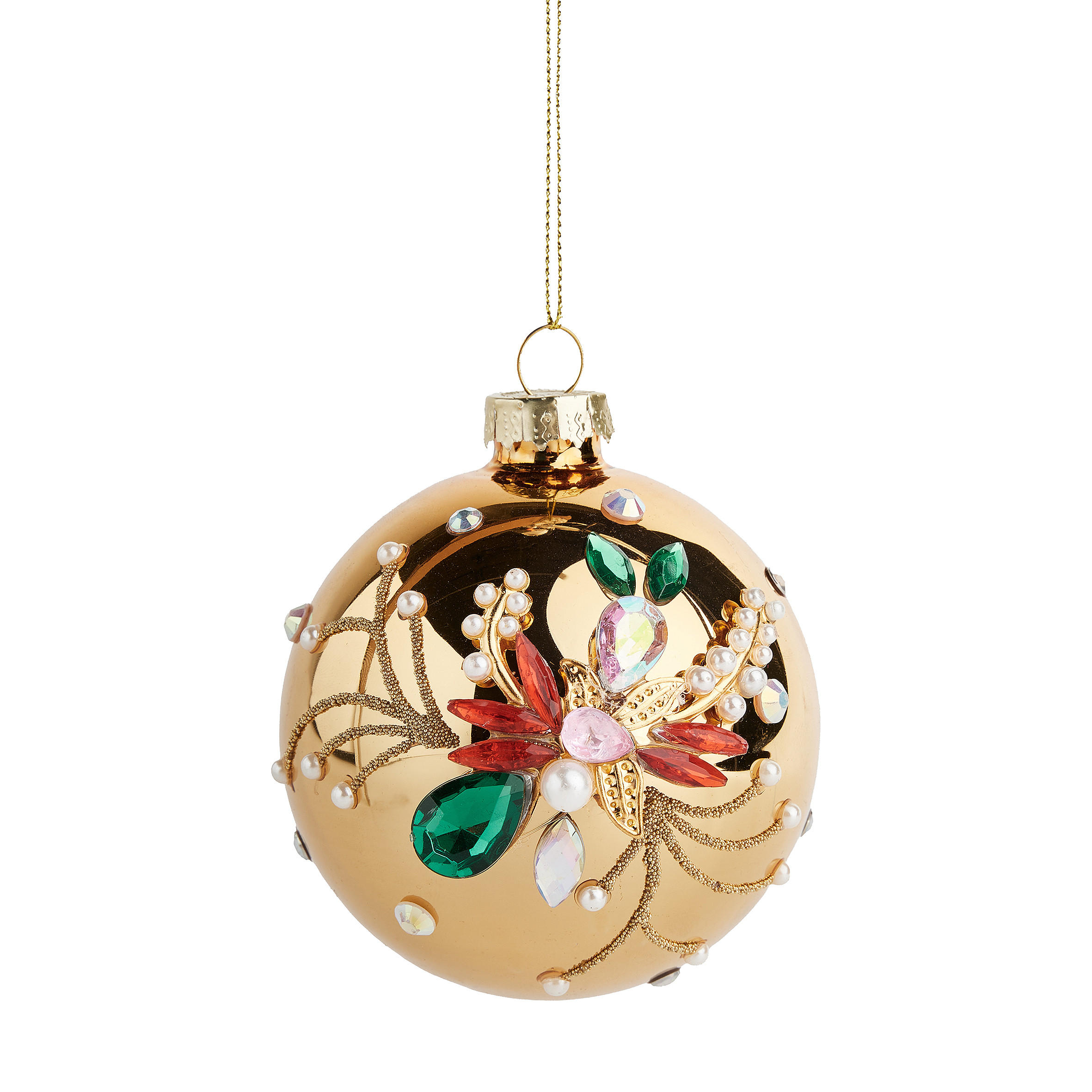 WEIHNACHTSKUGEL Glas CRISTINO, Ø80 mm, Gold, Christbaumkugeln, Weihnachtsdeko Xmas, Christmas Deko - Goldfarben, Glas (8/8/8cm) - home&you