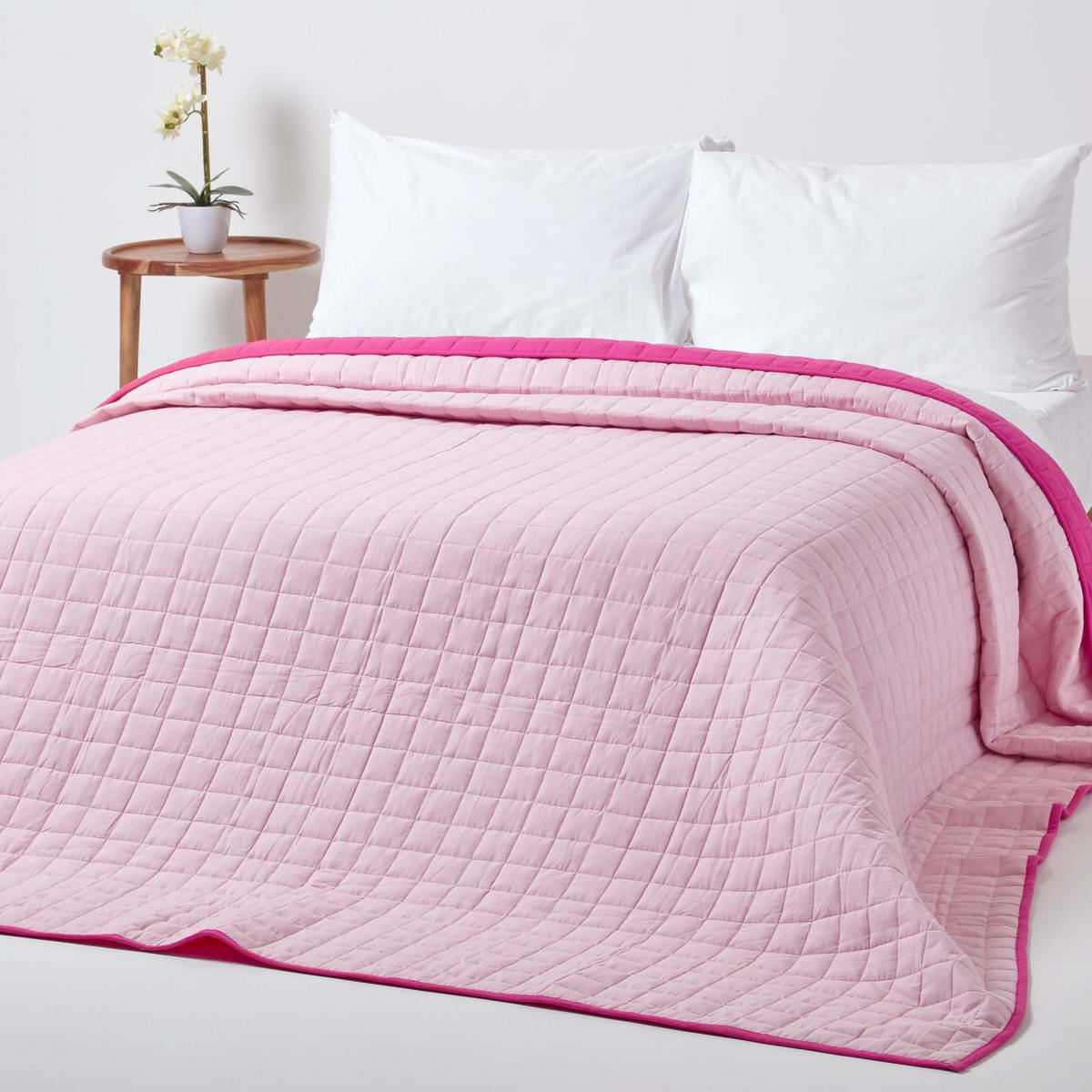 TAGESDECKE gesteppt mit Wende-Design, 150/200 cm - Rosa, Textil (150/200cm) - Homescapes