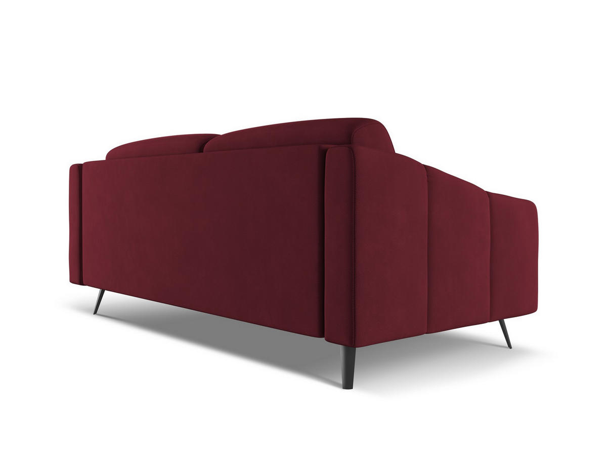 3-SITZER SOFA Chenille Stoff Rot - Rot/Weinrot, Textil/Metall (202/80/95cm) - Makamii