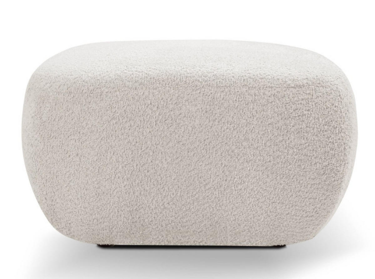 POUF Hellgrau LIO Bezogene Abriamo Stoff Auf Schwarzen Niedrigen Beinen - Grau, Textil (75/39/75cm) - Sepro Meble