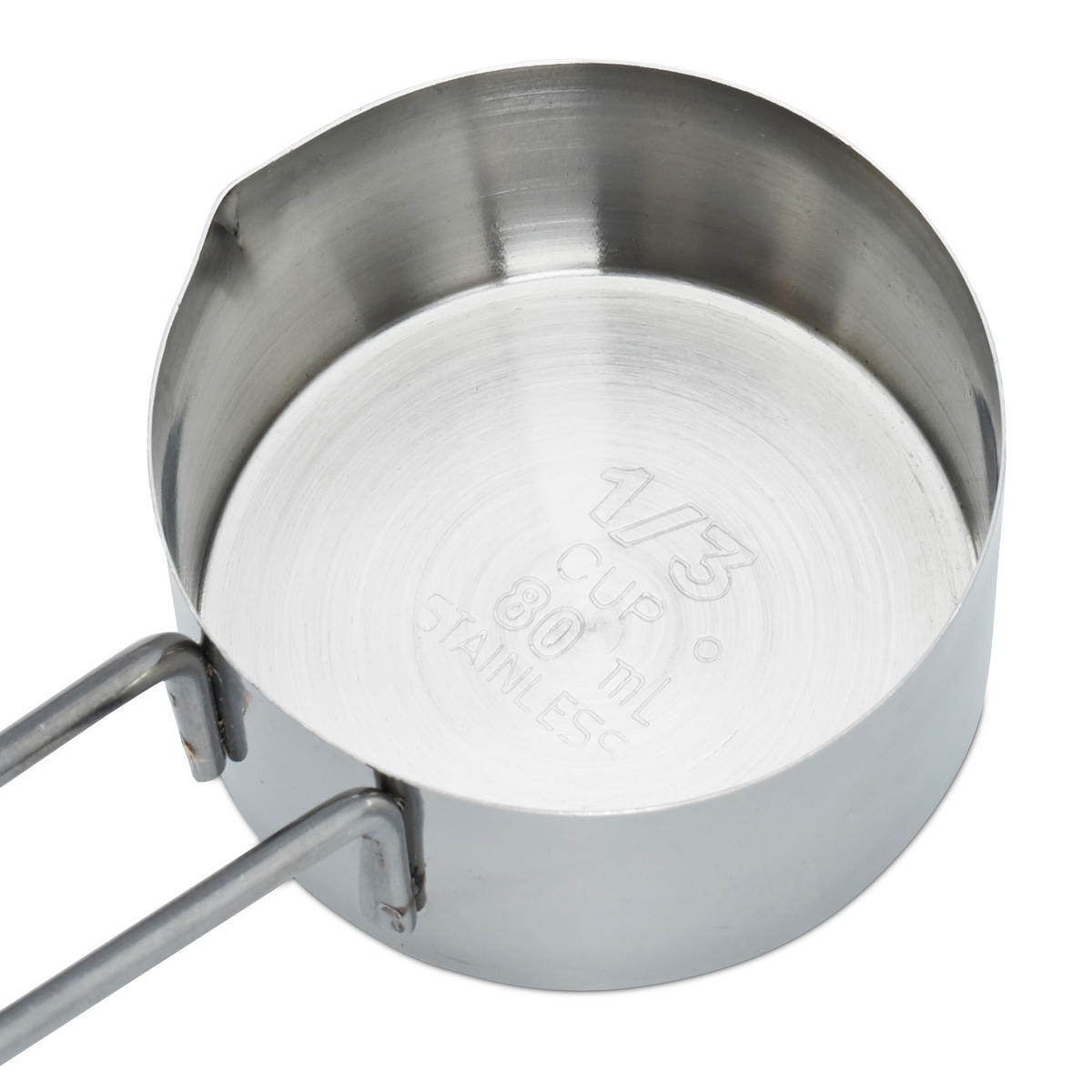 8-TLG.MESSBECHER-SET - Silberfarben, Metall (0.25L) - Relaxdays