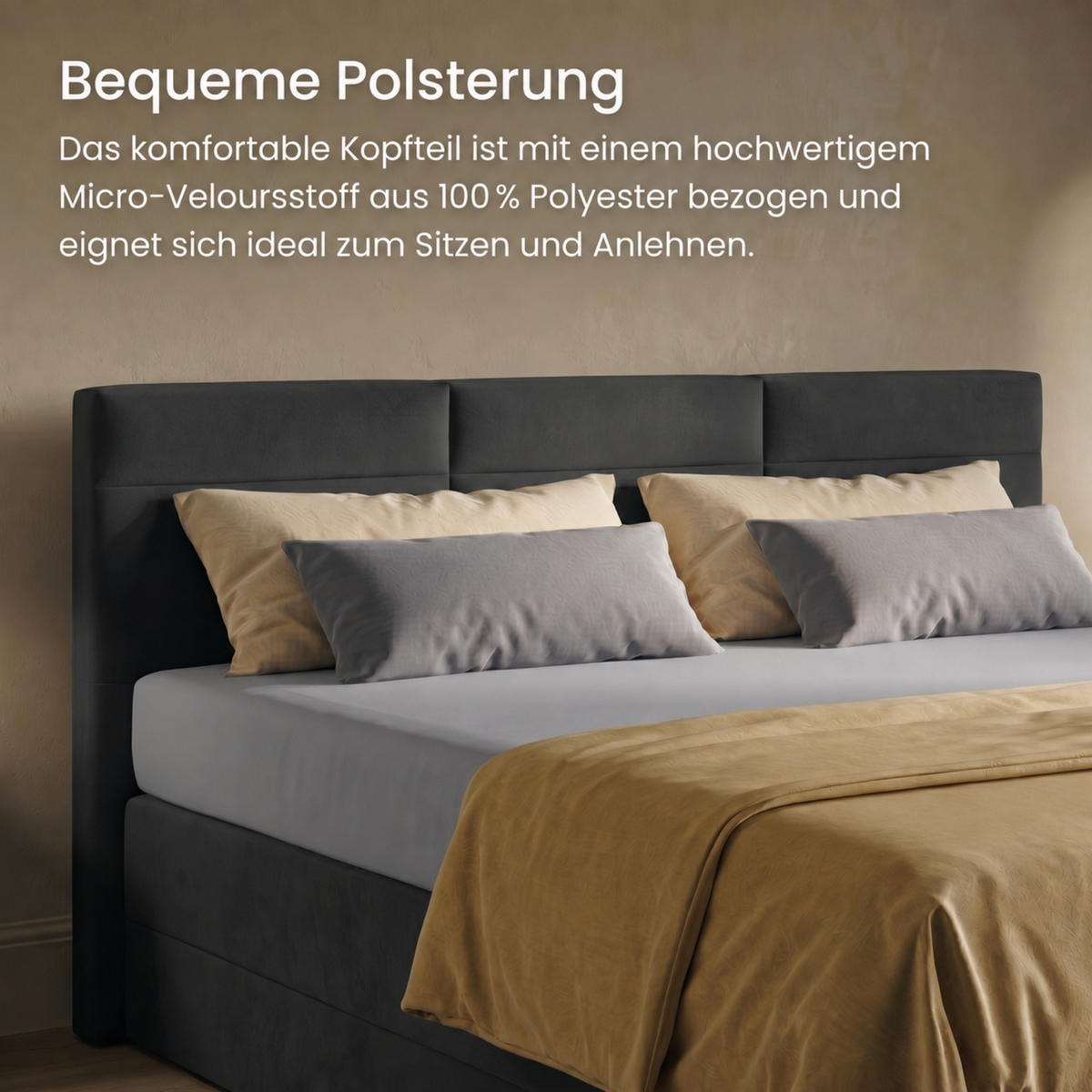 BOXBETT H2 Matratze 180x200 cm Schwarz - Schwarz, Textil (180/200cm) - Home Collective