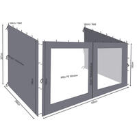 3 Seitenteile Anbaupergola Alu Optik 3x4m Anthrazit - Grau, Textil (400/300cm) - QUICK STAR