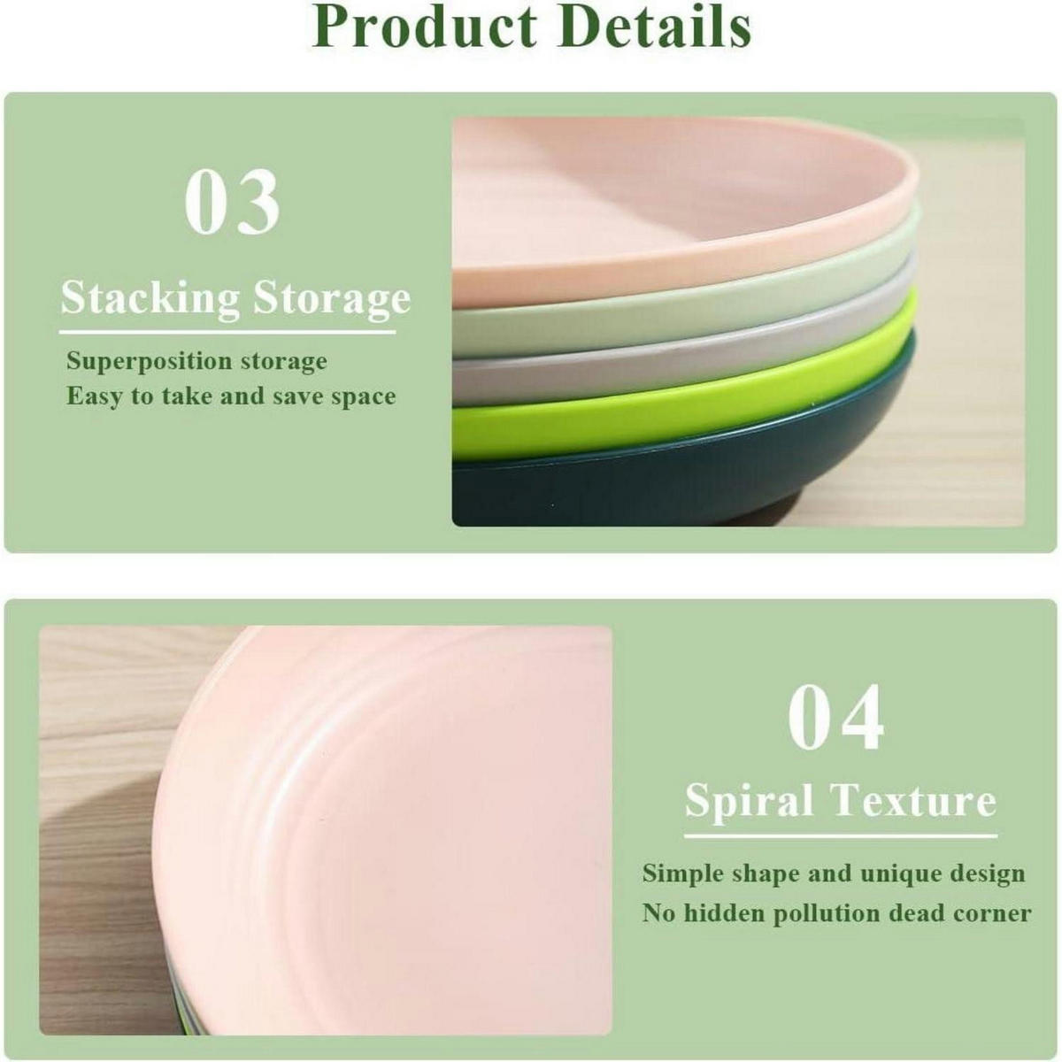 SPEISETELLER 8-teiliges Set Kunststoff 23 cm - Multicolor, Kunststoff (23/23/3.7cm)