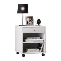 NACHTKÄSTCHEN 45/54/38 cm  in Weiß  - Silberfarben/Weiß, MODERN, Holzwerkstoff/Kunststoff (45/54/38cm) - MID.YOU