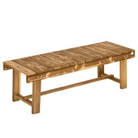 GARTENBANK,2-SITZER rustikal,dunkelbraun - Beige, Holz (110/35/38cm) - Vallsero