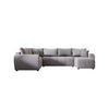 WOHNLANDSCHAFT MOLISA U PLUS Itaka 50 Links mit Schlaffunktion - Grau, Textil (303/82/208cm) - Bedante